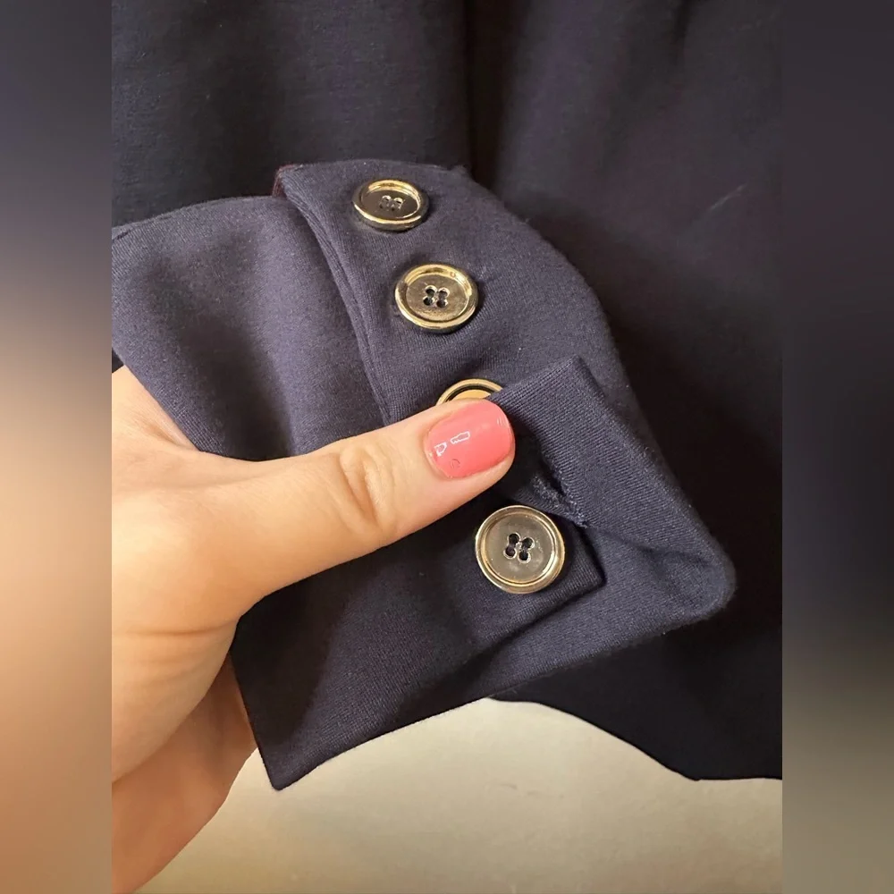 Damsel In A Dress | 1/4 Zip Navy Pull Over - Picture 7 of 9